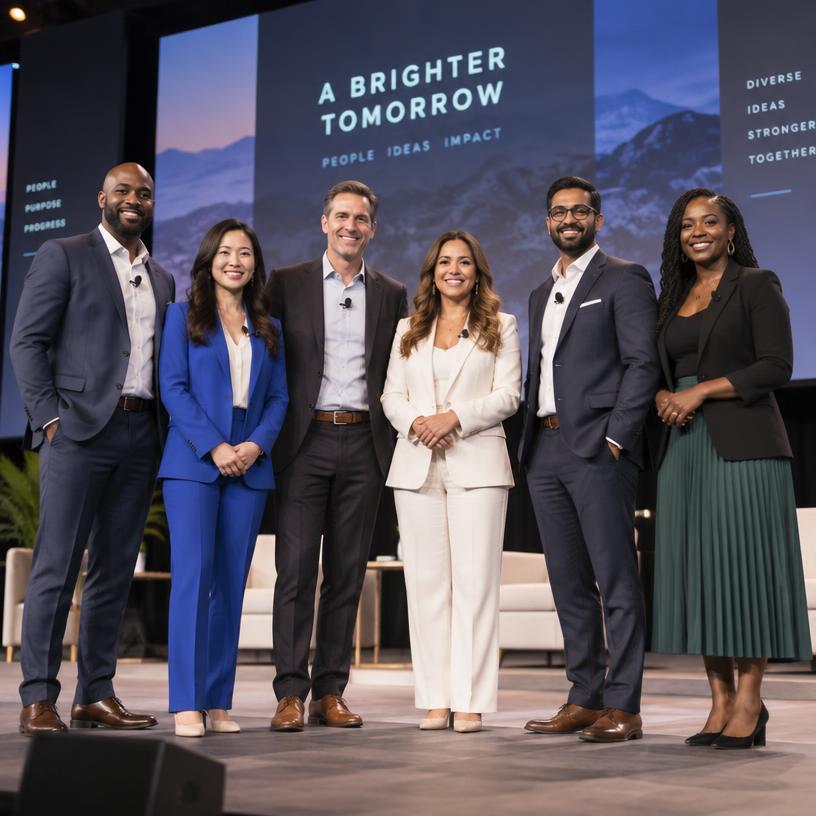 Diverse professional keynote speakers of various races and genders
